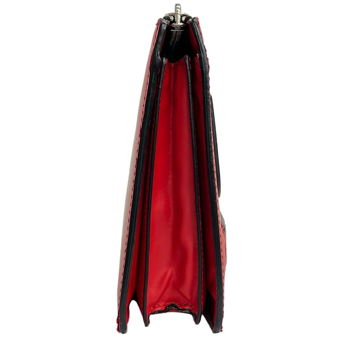 Fendi Clutch Bugs Red Black Leather — view 4