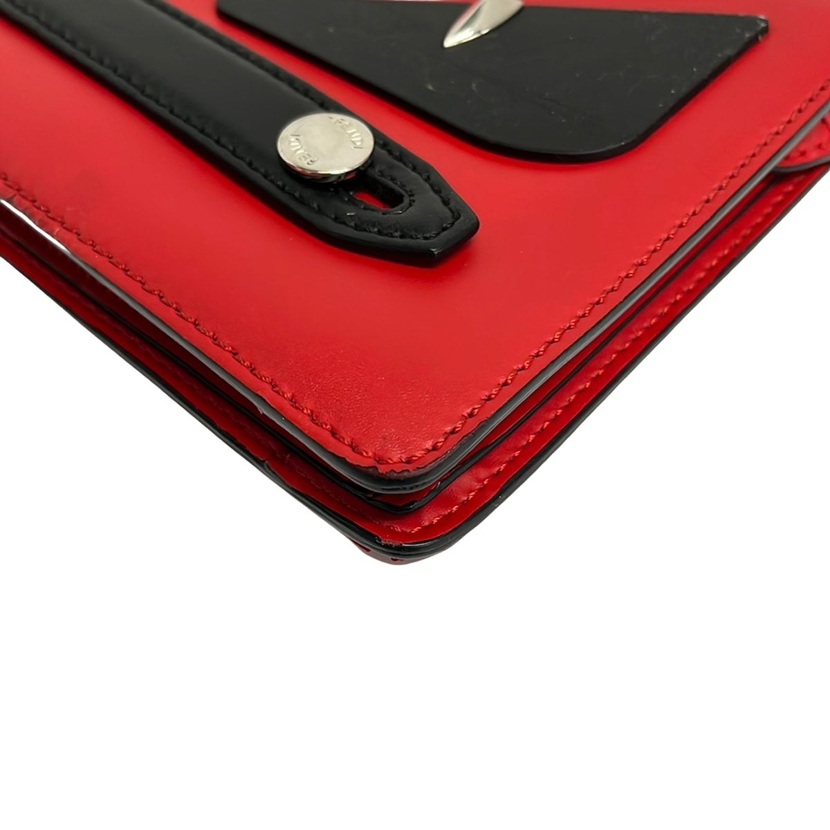 Fendi Clutch Bugs Red Black Leather — view 6