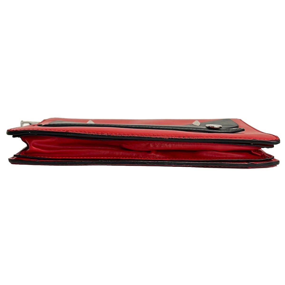 Fendi Clutch Bugs Red Black Leather — view 5