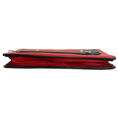 Fendi Clutch Bugs Red Black Leather — view 5