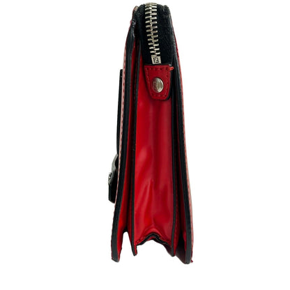 Fendi Clutch Bugs Red Black Leather — view 2