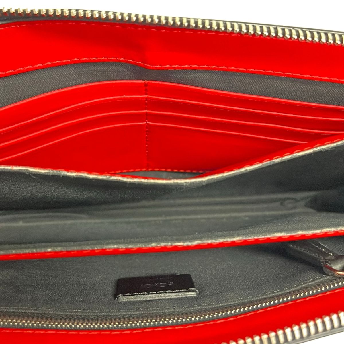 Fendi Clutch Bugs Red Black Leather — view 7
