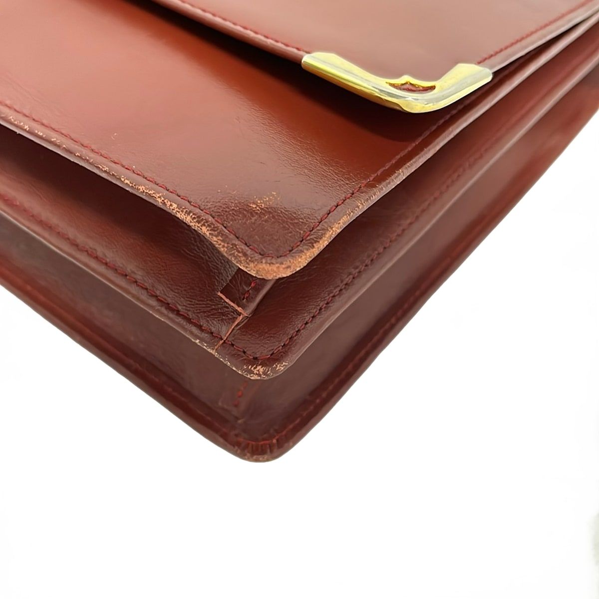 Cartier Shoulder Bag Must Line Bordeaux Gold Leather — view 6