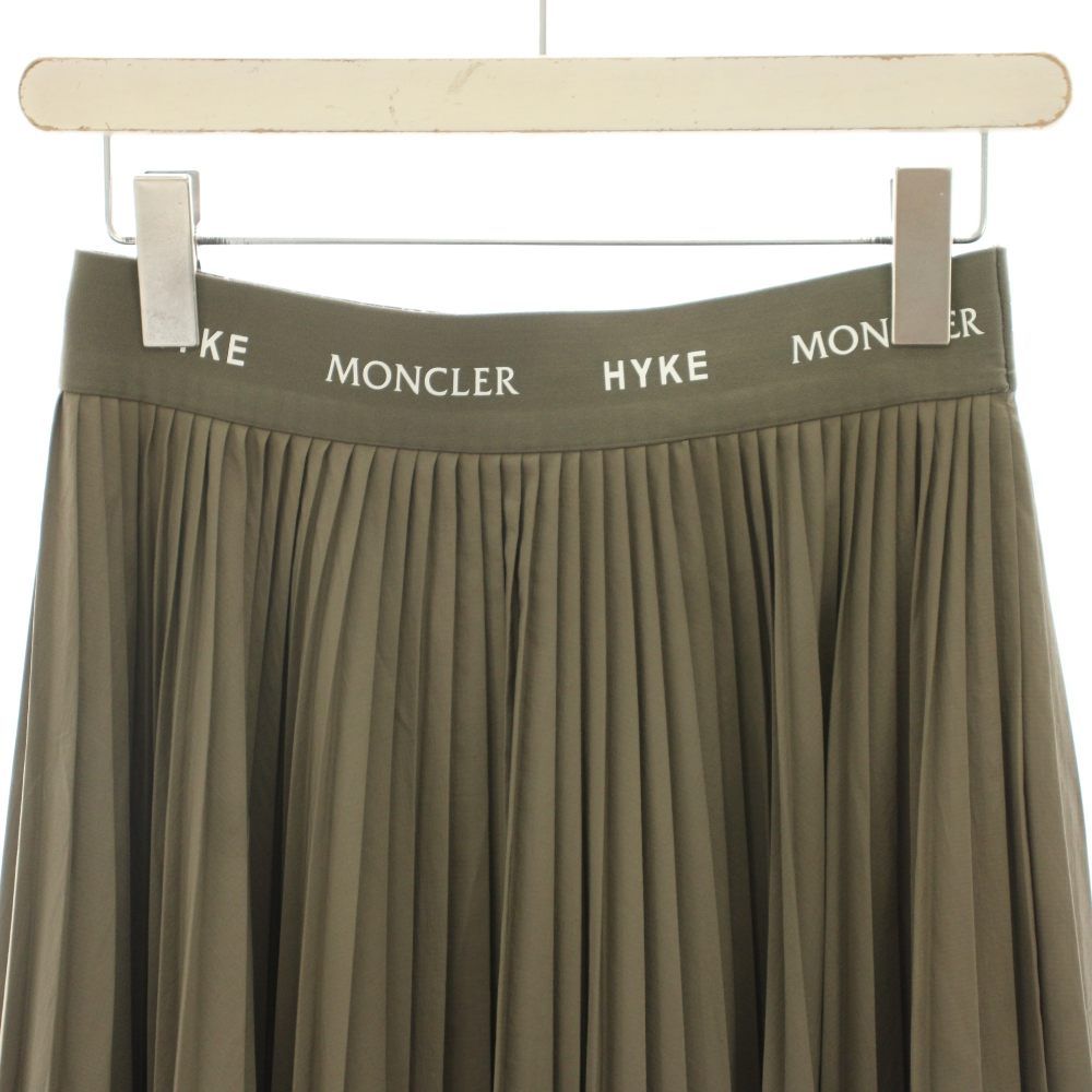 Moncler 4 Hyke Gonna Skirt Long Pleated Waist Logo 42 Khaki — view 3