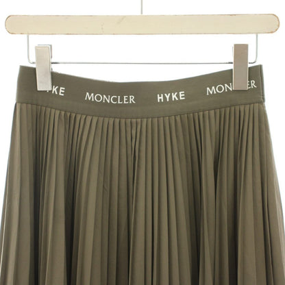 Moncler 4 Hyke Gonna Skirt Long Pleated Waist Logo 42 Khaki — view 3