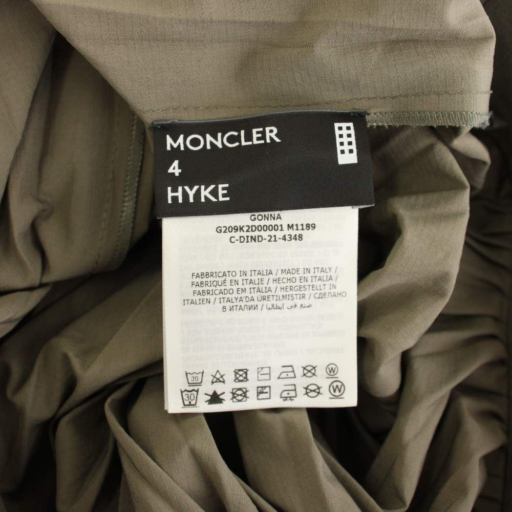 Moncler 4 Hyke Gonna Skirt Long Pleated Waist Logo 42 Khaki — view 4