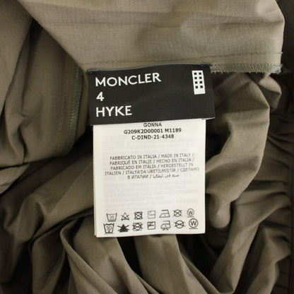 Moncler 4 Hyke Gonna Skirt Long Pleated Waist Logo 42 Khaki — view 4