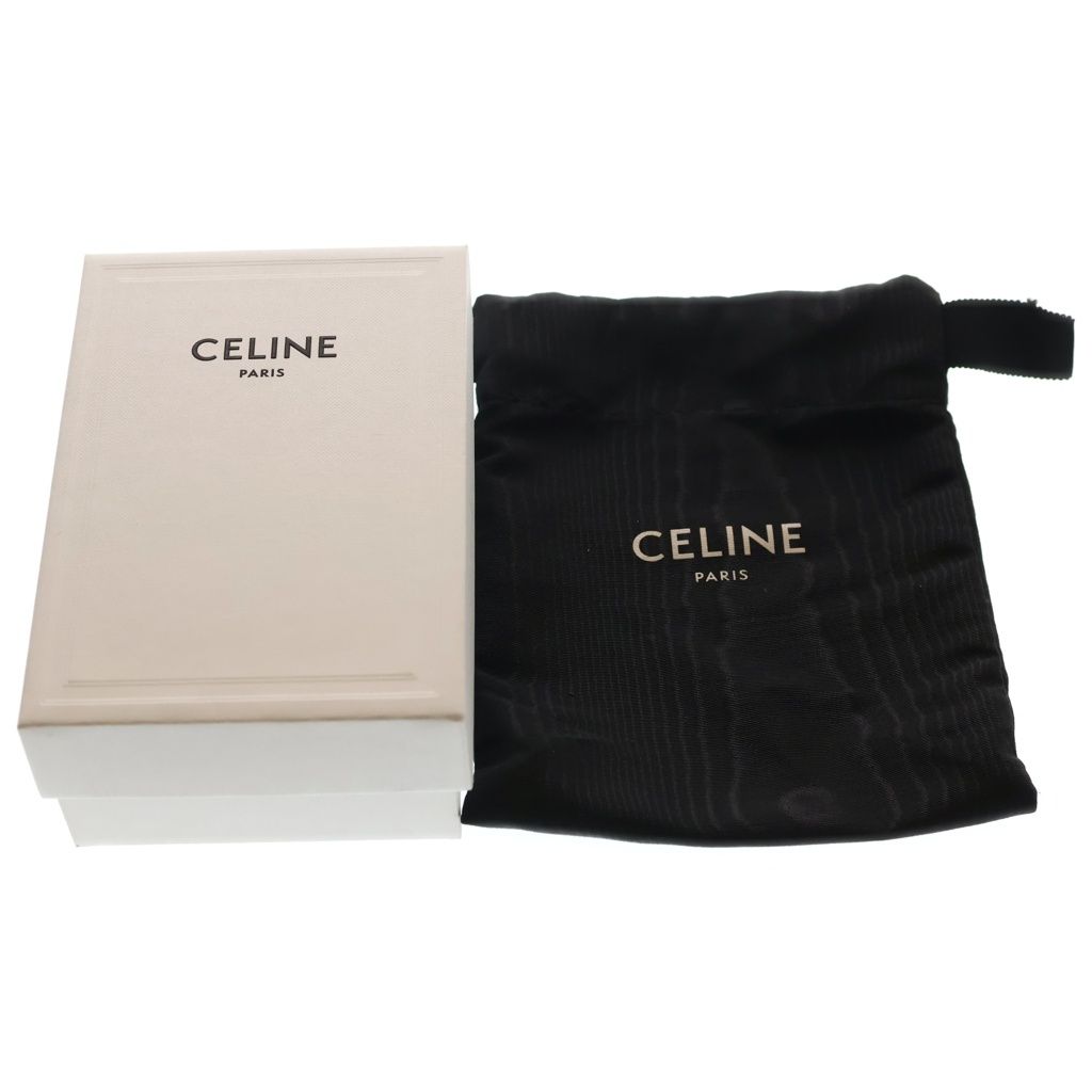 Celine Triomphe Small Flap Wallet Compact Trifold Gray Leather Gold — view 6