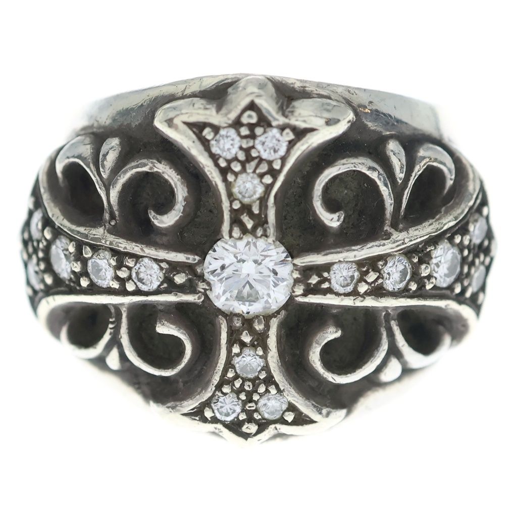 Chrome Hearts Keeper P Dia Ring Pave Diamond Silver — view 4