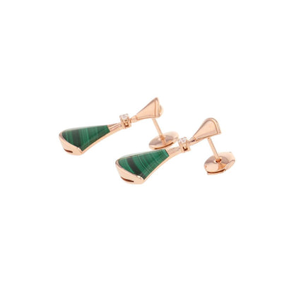 Bvlgari Earrings Diva's Dream Malachite Diamond Total 18K Pink Gold — view 2
