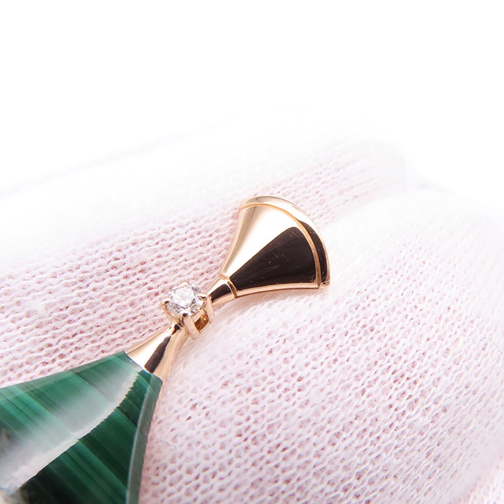 Bvlgari Earrings Diva's Dream Malachite Diamond Total 18K Pink Gold — view 6