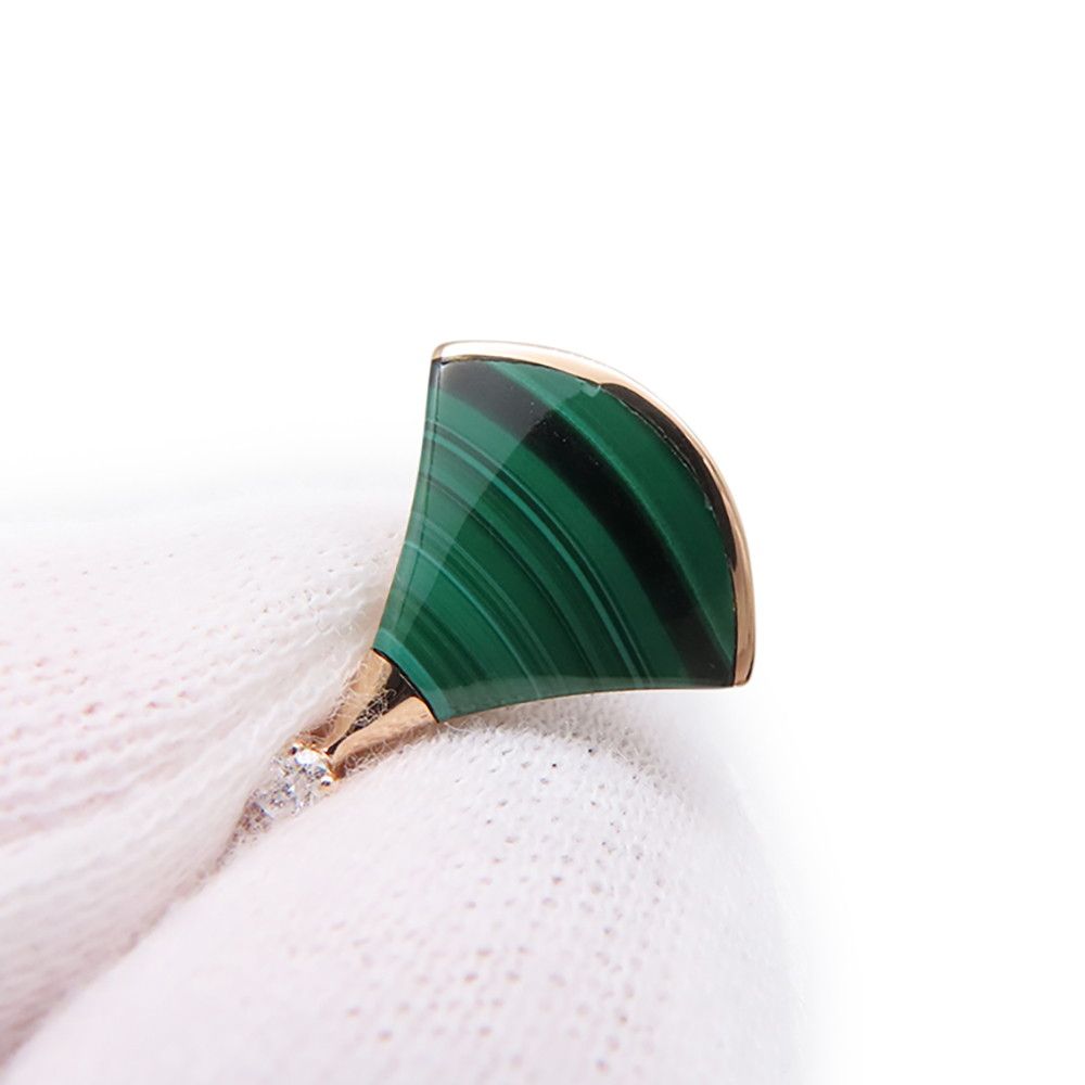 Bvlgari Earrings Diva's Dream Malachite Diamond Total 18K Pink Gold — view 5