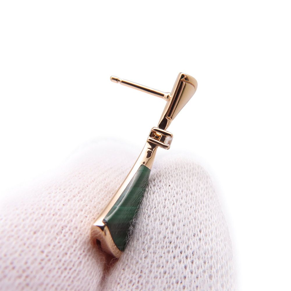 Bvlgari Earrings Diva's Dream Malachite Diamond Total 18K Pink Gold — view 7