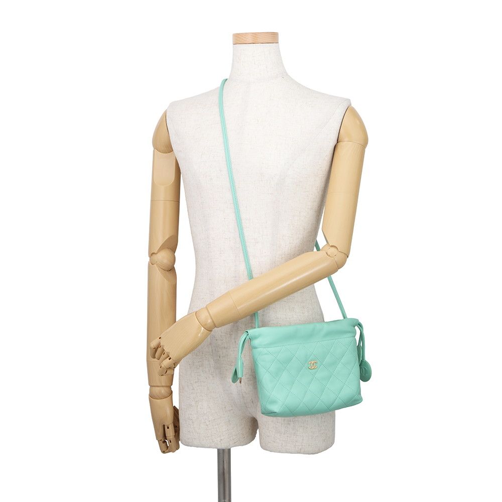 Chanel Shoulder Bag Strap Clutch Quilted CC Logo Lambskin — view 5