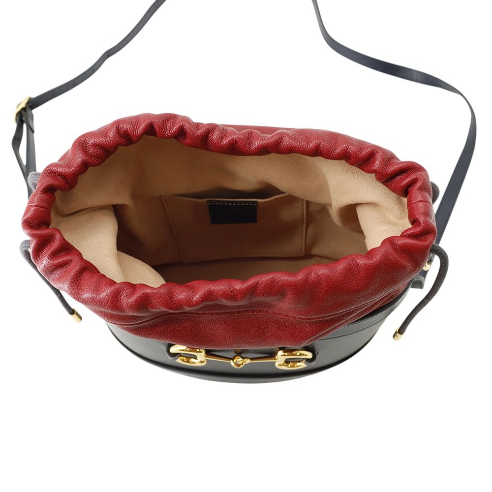Gucci Shoulder Bag Horsebit 1955 Drawstring Leather — view 5
