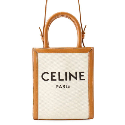 Celine Handbag Mini Vertical Cover Canvas Leather 2-Way