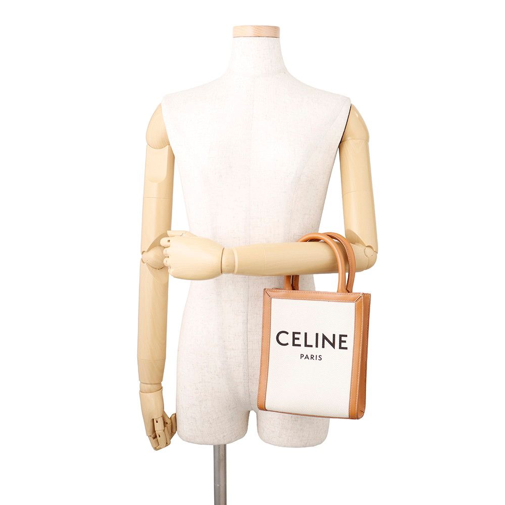 Celine Handbag Mini Vertical Cover Canvas Leather 2-Way — view 4