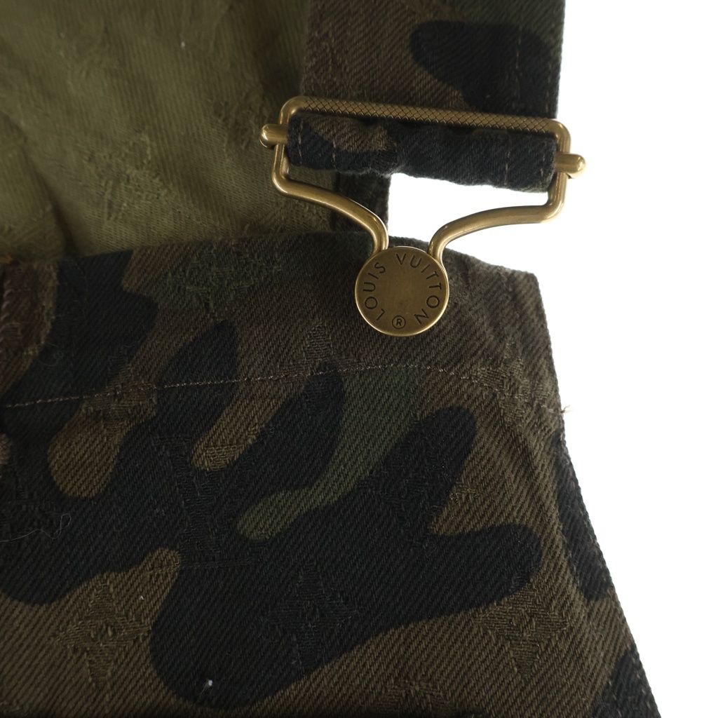 Louis Vuitton Monogram Jacquard Camouflage All Over Denim Overalls Khaki — view 4