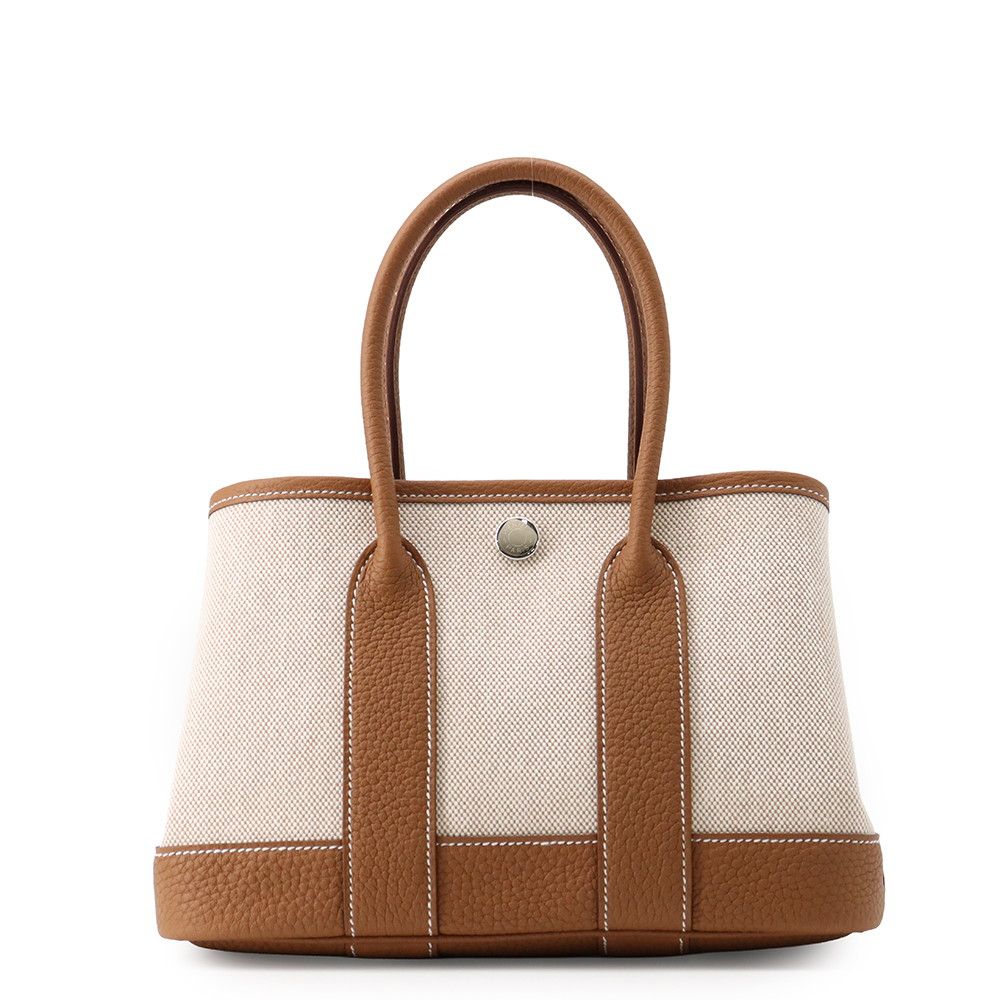Hermes Tote Bag Neo Garden 23 Party Ecru Gold Silver Toile H Negonda
