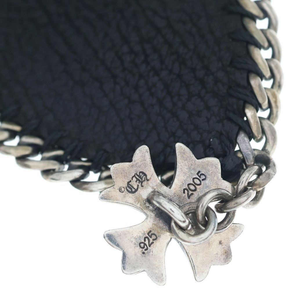 Chrome Hearts Lthr Psl CH Plus Charm Leather Bracelet Black — view 6