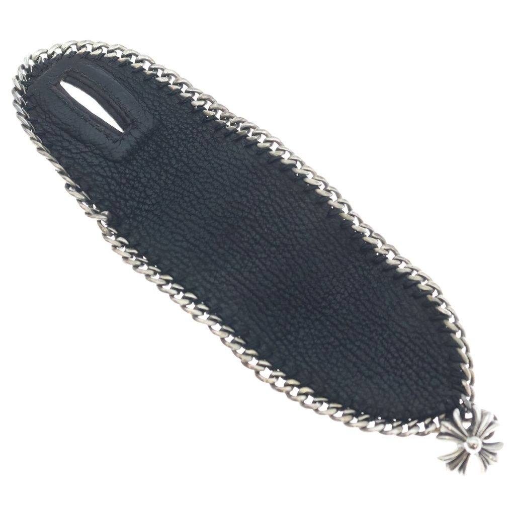 Chrome Hearts Lthr Psl CH Plus Charm Leather Bracelet Black — view 5