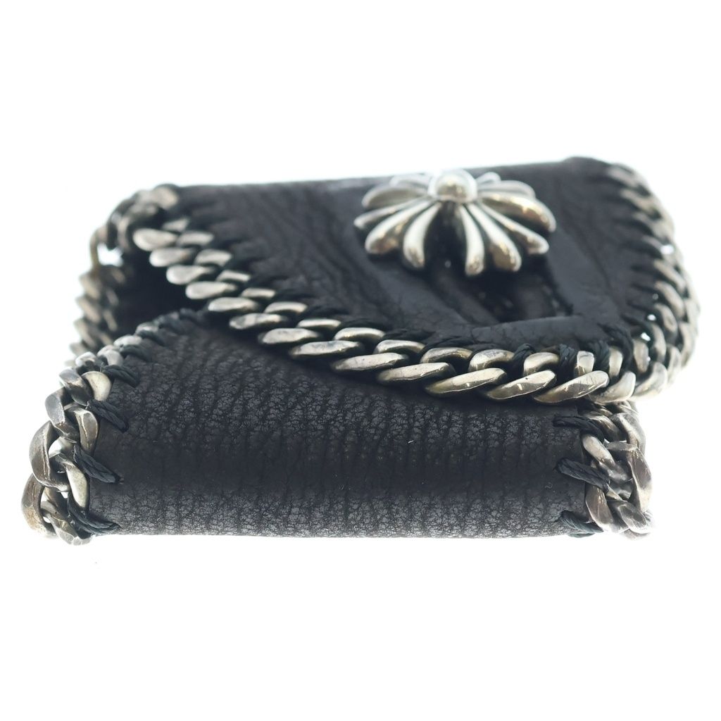 Chrome Hearts Lthr Psl CH Plus Charm Leather Bracelet Black — view 3