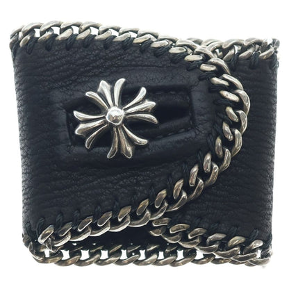 Chrome Hearts Lthr Psl CH Plus Charm Leather Bracelet Black