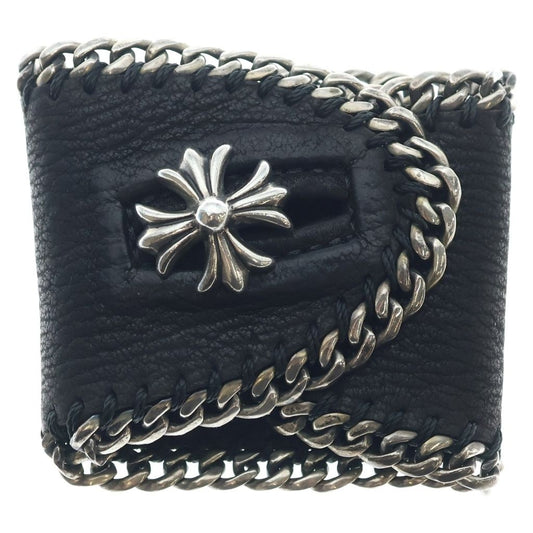 Chrome Hearts Lthr Psl CH Plus Charm Leather Bracelet Black