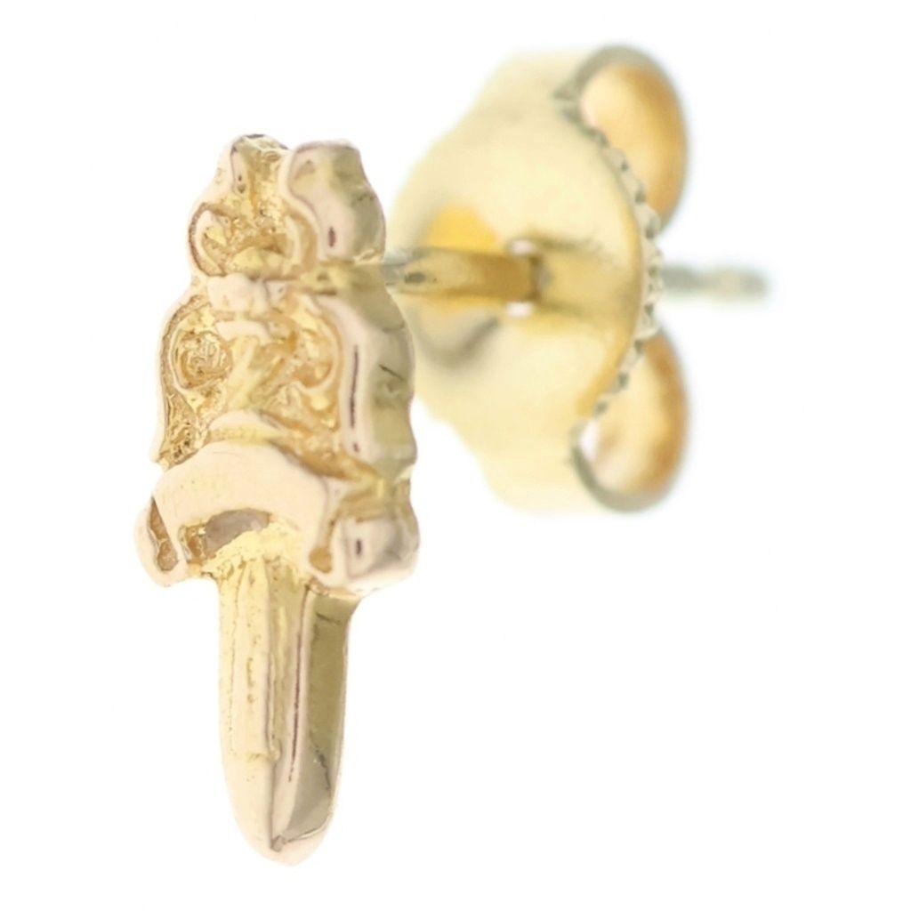 Chrome Hearts 22K Stack Dagger Stud Earrings Gold
