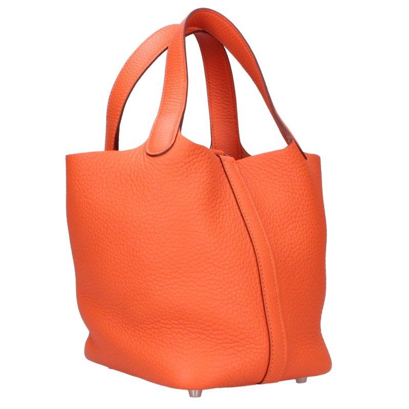 Hermes Picotin Lock PM Orange Taurillon Clemence Handbag PM — view 2