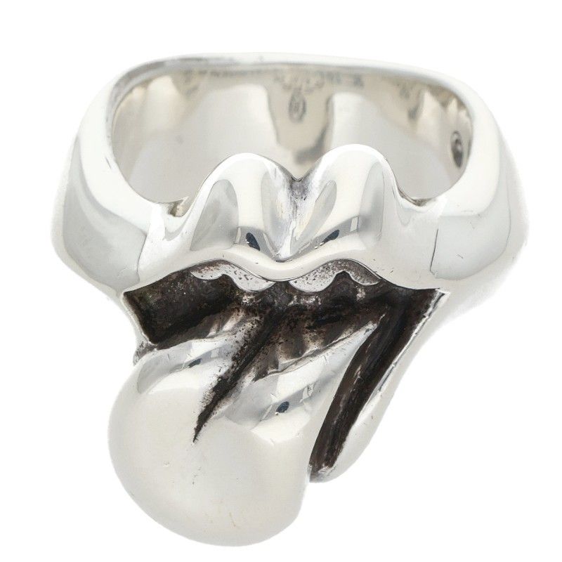 Chrome Hearts Lip Tongue Md Lip and Tan Silver Ring