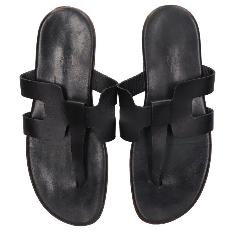 Hermes Strap Leather Flat Sandals — view 5