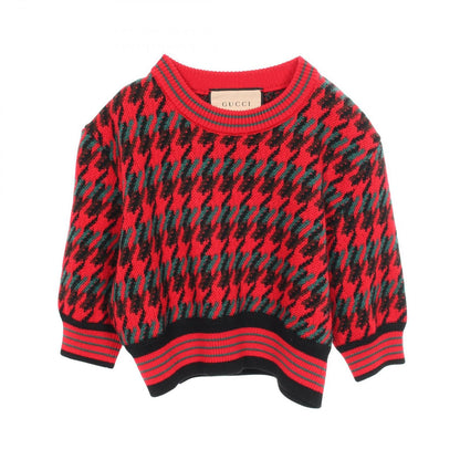 Gucci Knit Houndstooth Cropped Wool Sweater