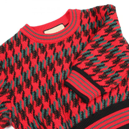 Gucci Knit Houndstooth Cropped Wool Sweater — view 8