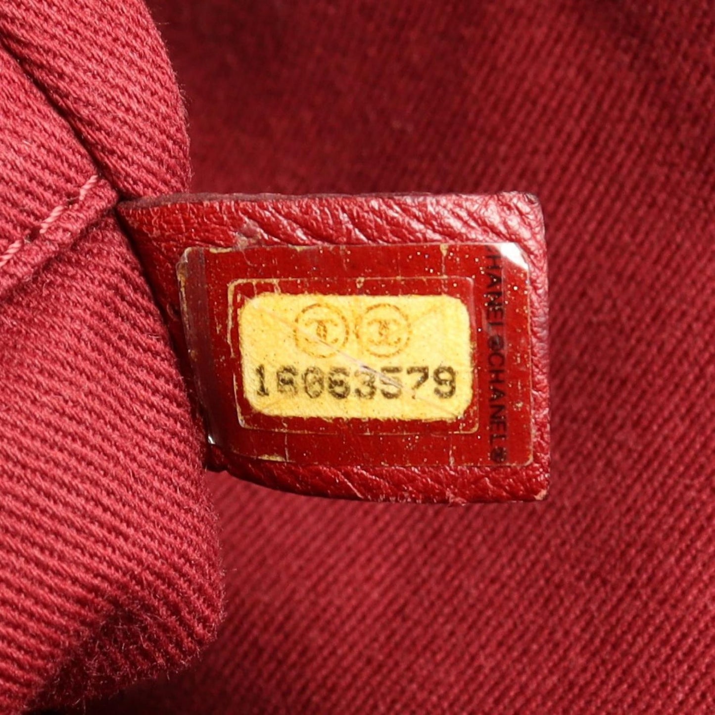 Chanel Tote Bag Deauville Red Canvas Leather Chain MM — view 5