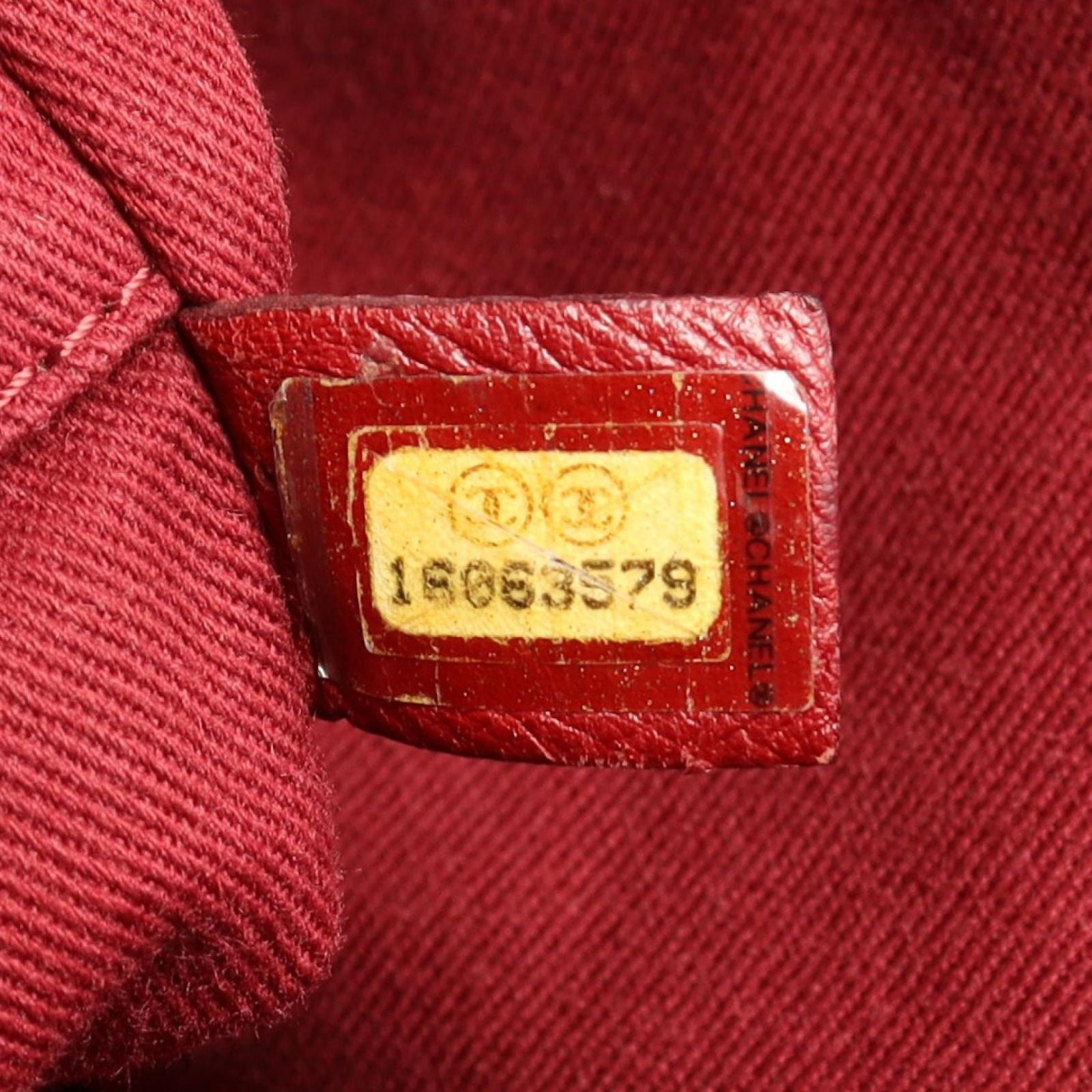 Chanel Tote Bag Deauville Red Canvas Leather Chain MM — view 5