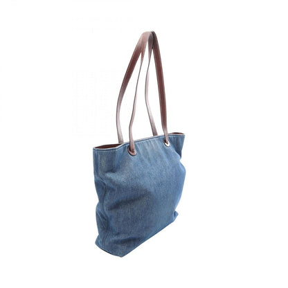 Chanel Tote CC Logo Denim Blue Brown CC Shoulder Bag — view 2
