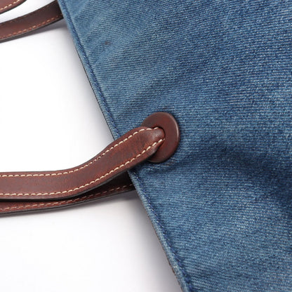 Chanel Tote CC Logo Denim Blue Brown CC Shoulder Bag — view 7