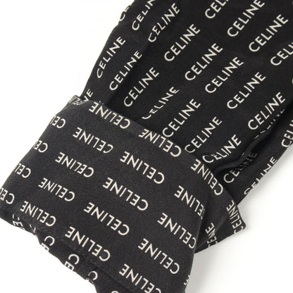 Celine Logo All Over Pattern Bow Tie Silk Shirt — view 7
