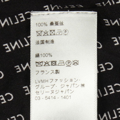 Celine Logo All Over Pattern Bow Tie Silk Shirt — view 4