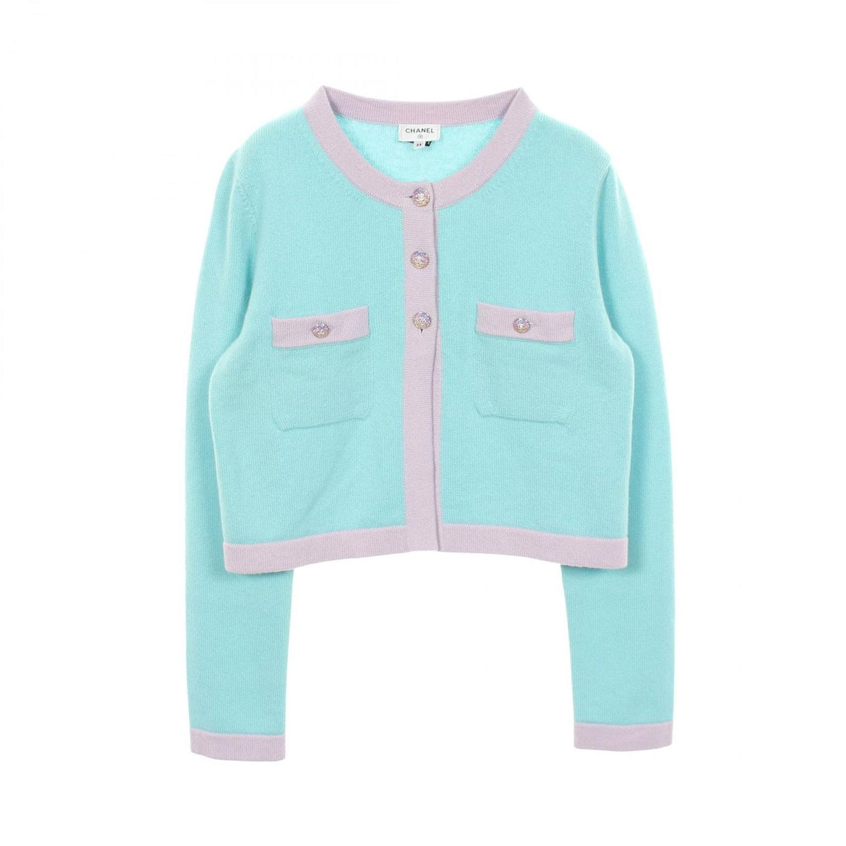 Chanel Cardigan CC Logo Button Cashmere