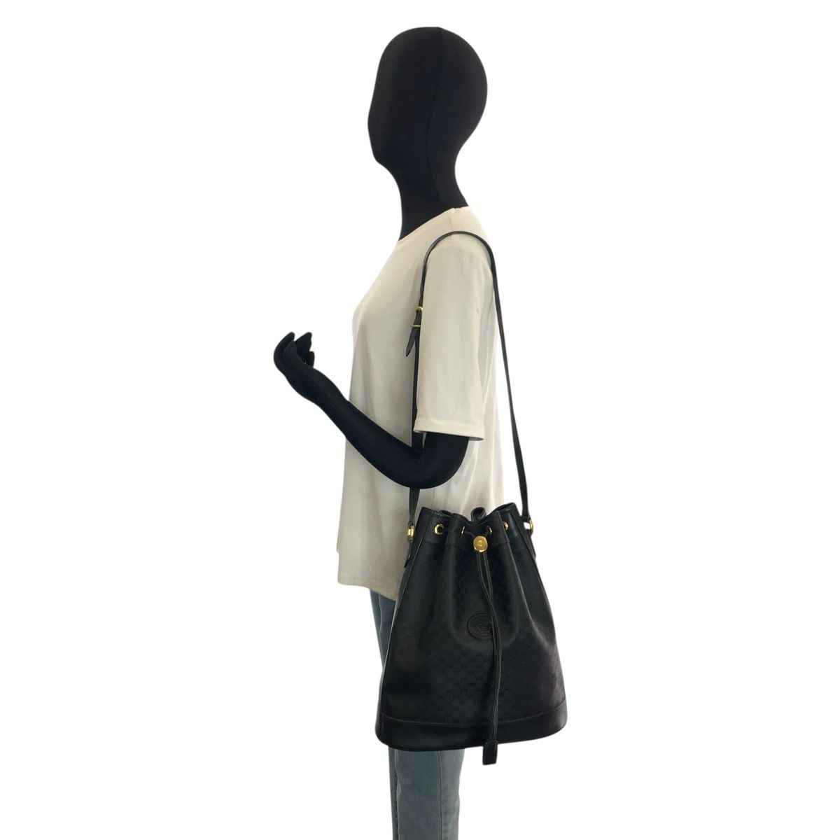Prada Vintage Micro GG Black Supreme Canvas 001 115 Shoulder Bag — view 7