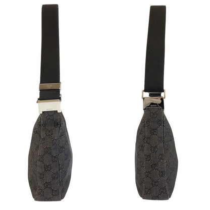 Gucci Black Silver GG Canvas Shoulder Bag Pochette — view 6