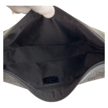 Gucci Black Silver GG Canvas Shoulder Bag Pochette — view 7
