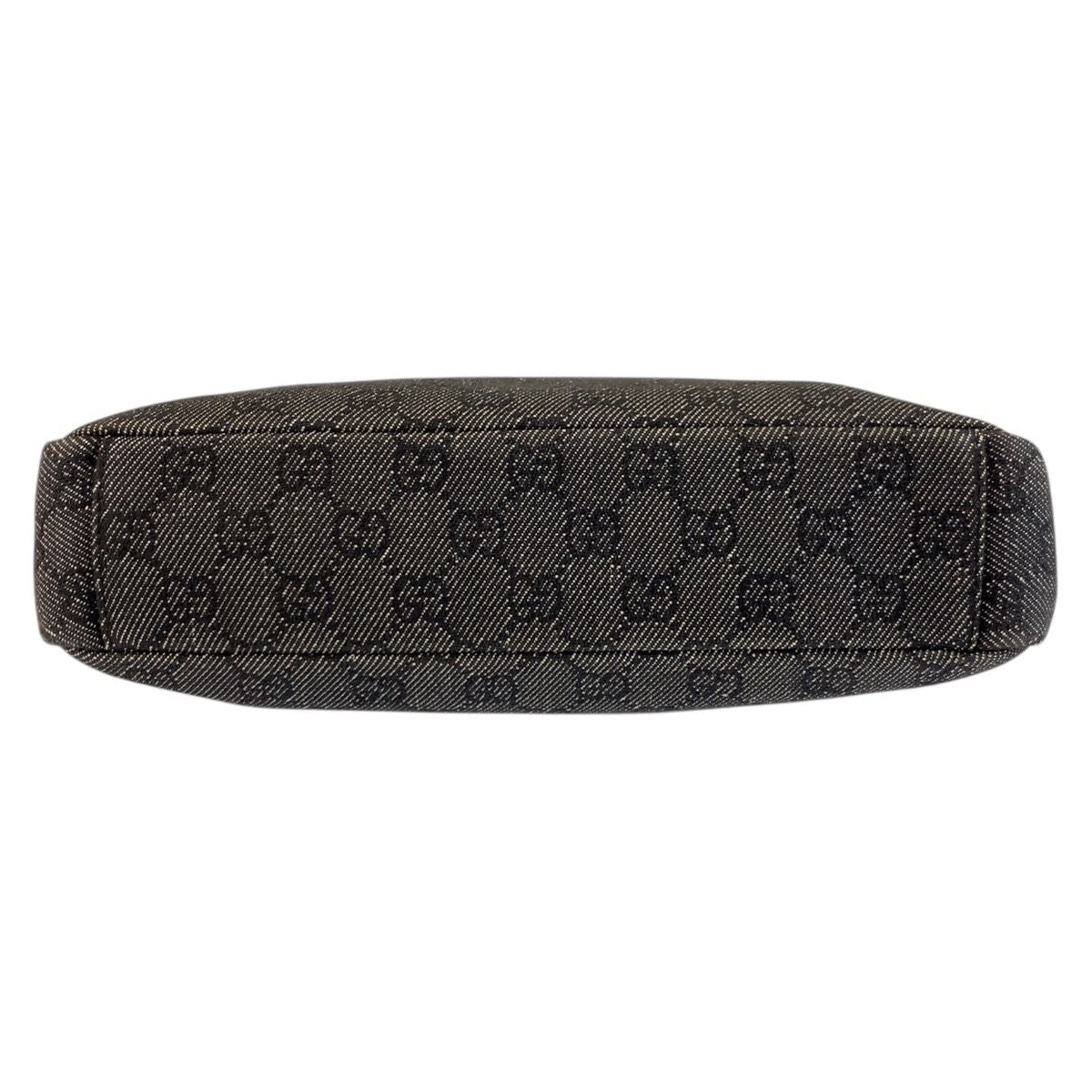 Gucci Black Silver GG Canvas Shoulder Bag Pochette — view 8