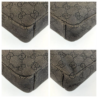 Gucci Black Silver GG Canvas Shoulder Bag Pochette — view 4