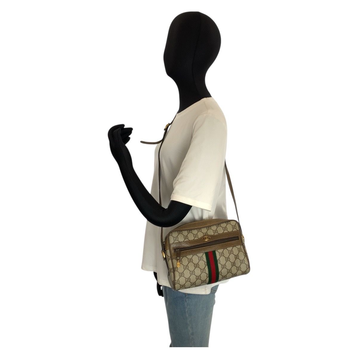 Gucci Vintage Sherry Line GG Supreme Canvas Shoulder Bag Pochette — view 5