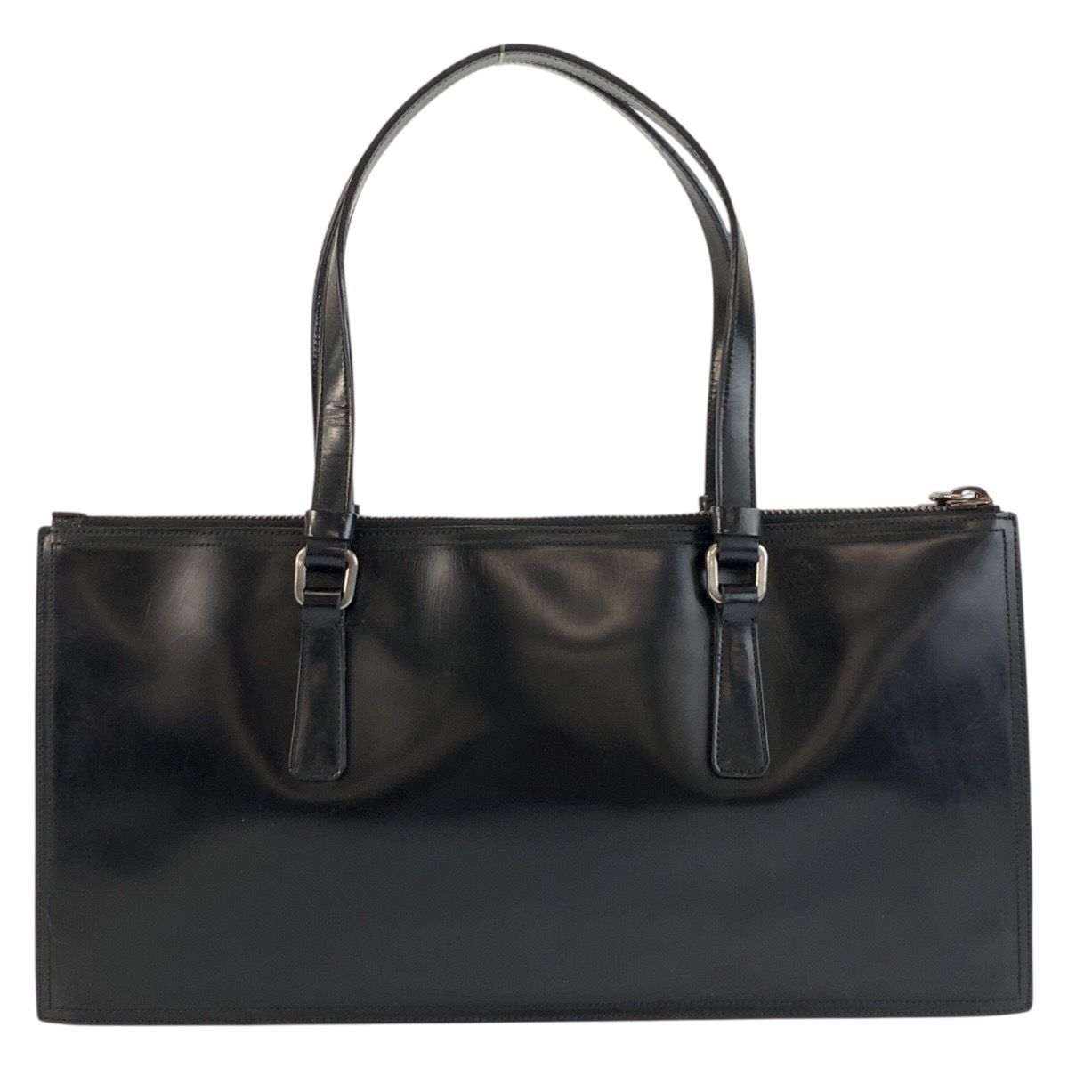 Prada Black Silver Patent Tote Bag — view 2