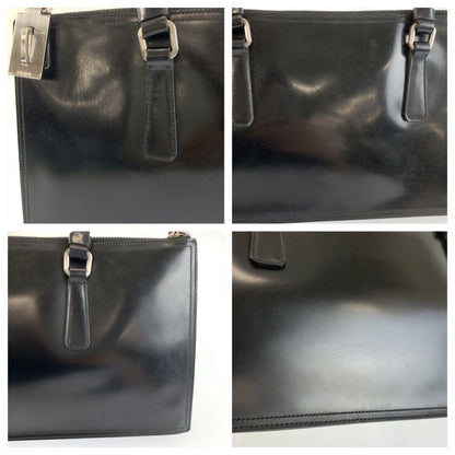 Prada Black Silver Patent Tote Bag — view 6