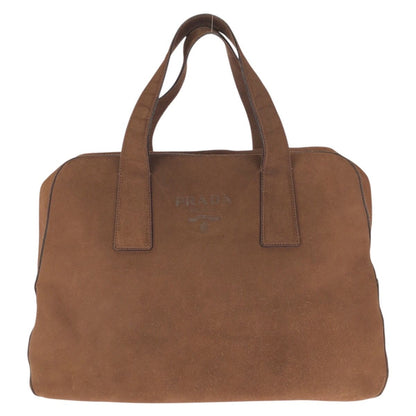 Prada Brown Gold Suede Boston Bag — view 2